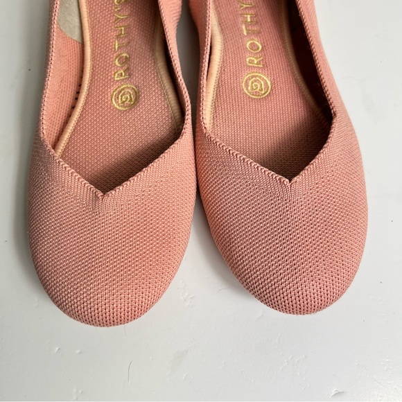 Rothy’s The Flat Shoes Womens 7.5 Coral Pink Slip On Retired Washable Ballerina - Picture 15 of 15